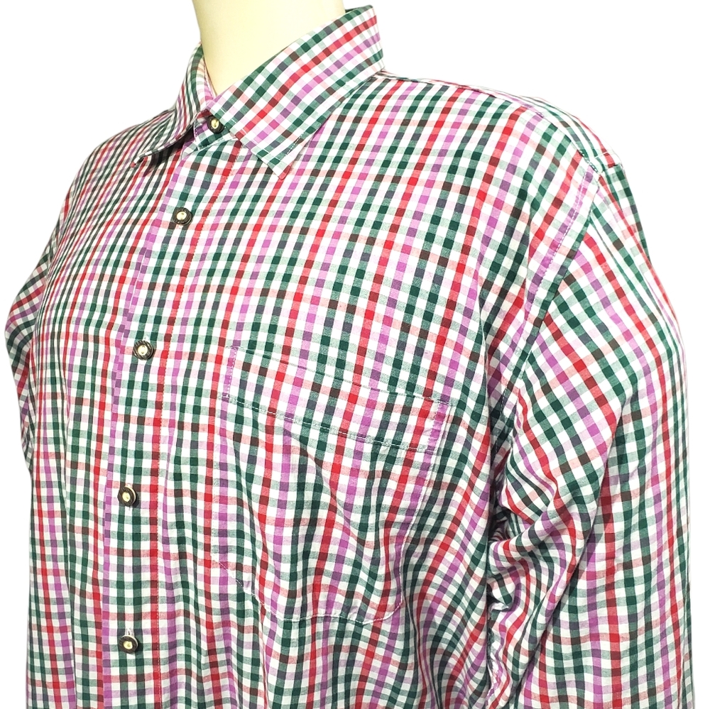 Vintage Alpin de luxe Oktoberfest Checkered Multicolour Shirt Men's Size XL